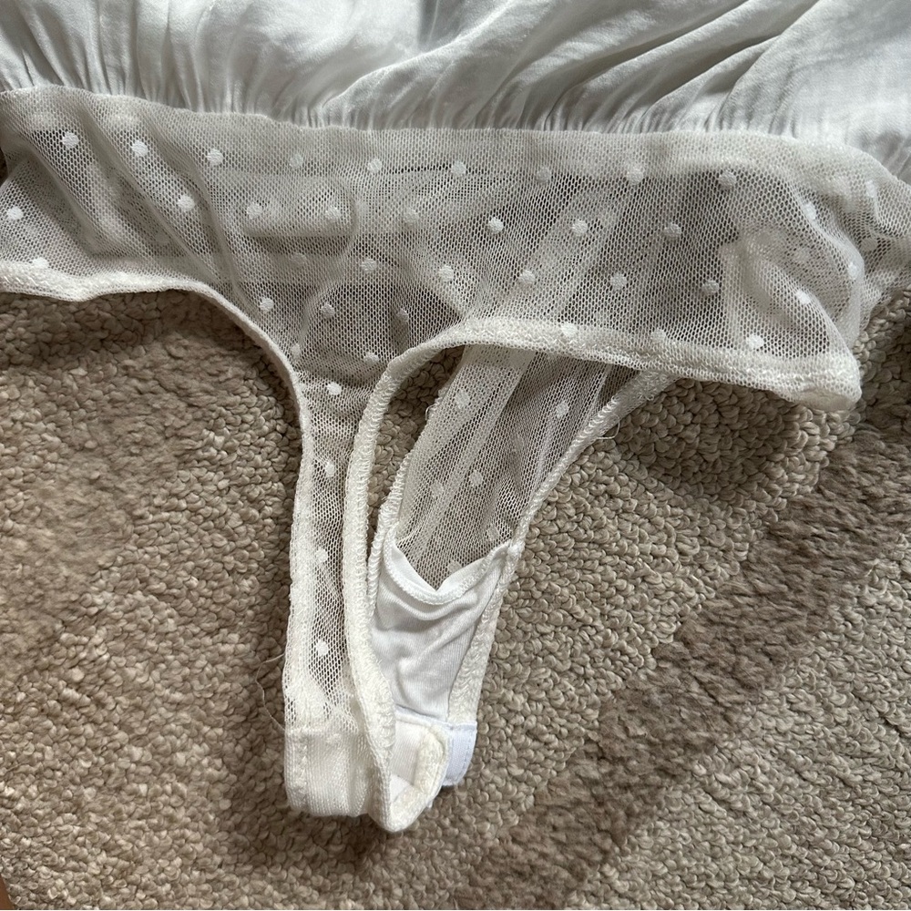 FREE PEOPLE White Plunge Thong Bodysuit - Picture 8 of 11